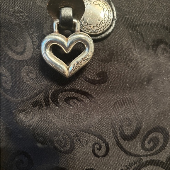 Brighton Black Canvas Leather Trim Tote Bag w/ Charm - Picture 2 of 8